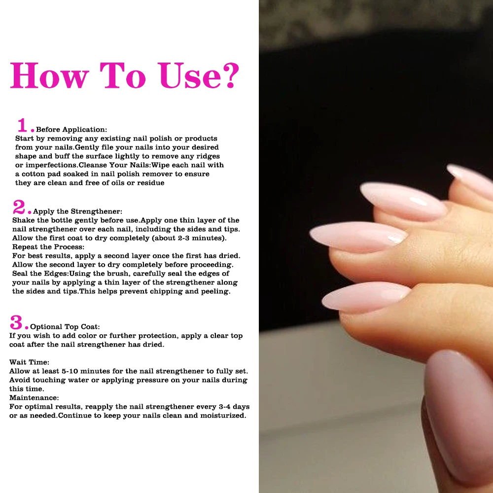 Tinovo uno natural rosa fortalecedor de unhas ar seco laca crescimento queratina vitamina e infundido manicure tratamento da arte do prego