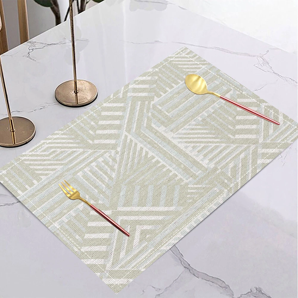 

Современные геометрические салфетки для стола, коврики, льняные салфетки, моющиеся водонепроницаемые прямоугольные коврики для стола для кухни, столовой, ужина