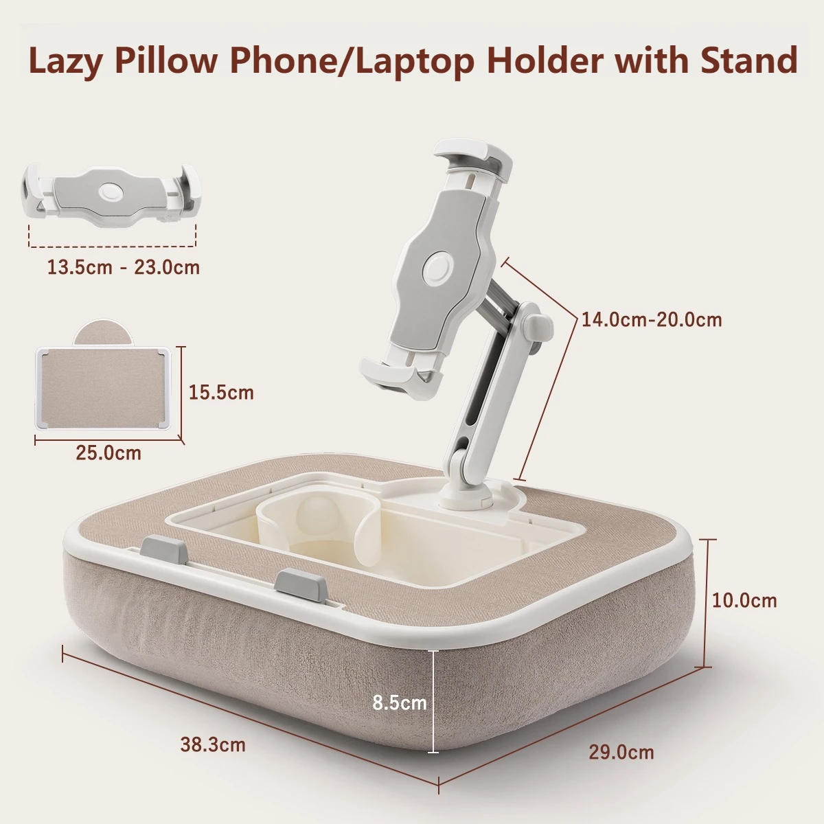 Oatsbasf Pillow Stand with Storage Space 360° Rotatable Clip Stand for 4.7-13