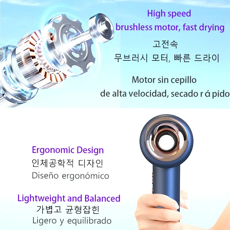 LeaflessHair Dryers Professional  Blow Dryer Negative Ionic Blow Hair Dryer For Home Appliance With Salon Style