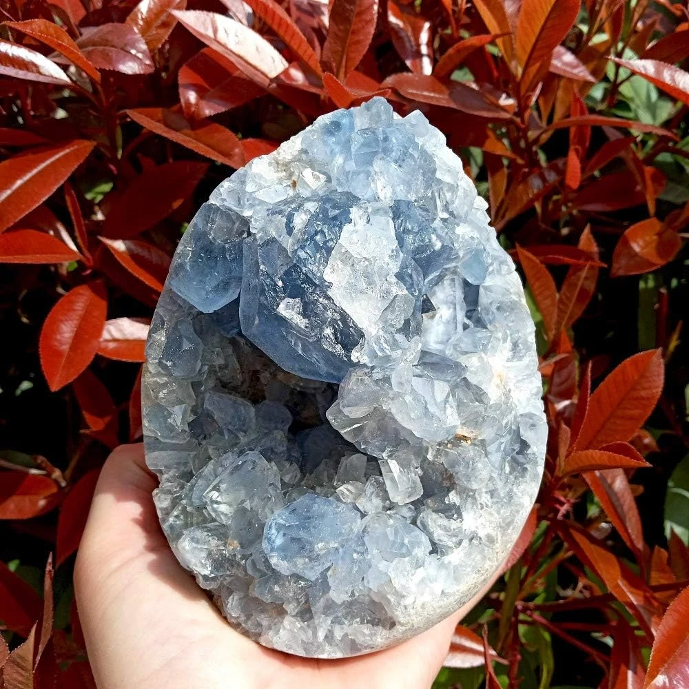 1 Stück/Gesundheit und Haushalt, natürlicher Kristallquarz, blauer Calcit, Cluster, Geode, Probe, Freiform, Energiesteine, Reiki-Aquarium