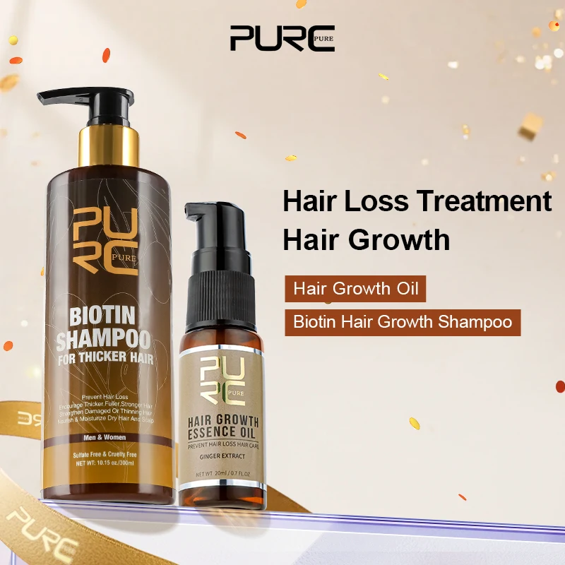 مجموعة شامبو وبيوتين لنمو الشعر والزنجبيل، مضادة لتساقط الشعر، إعادة نمو سريع، يعزز بصيلات فروة الرأس، علاج العناية بالشعر #1