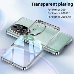 Case for Honor 200 200Pro 200 Lite Cover Luxury Transparent Electroplating TPU Phone Cases for Honor 200 Shockproof Shell Funda