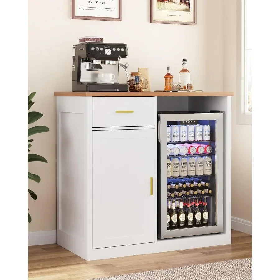 Mini Fridge Cabinet, Coffee Bar Cabinet Space Not Included