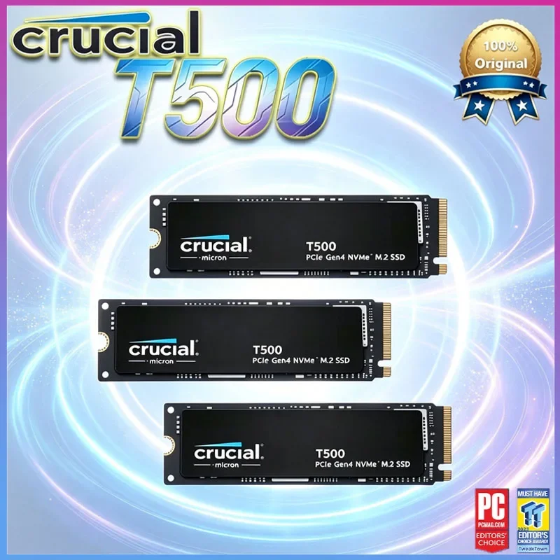 Crucial T500 OEM Original CT1000T500SSD8 1TB PCIe Gen4 NVMe M.2 SSD 7300MB/s High Speed Gaming Drive Fit PS5 Laptop PC