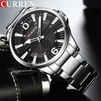 CURREN Sport Men Watch Top Luxury Brand Military Waterproof Skull Male Clock Silver Stainless Steel Quartz Man Wristwatch 8389