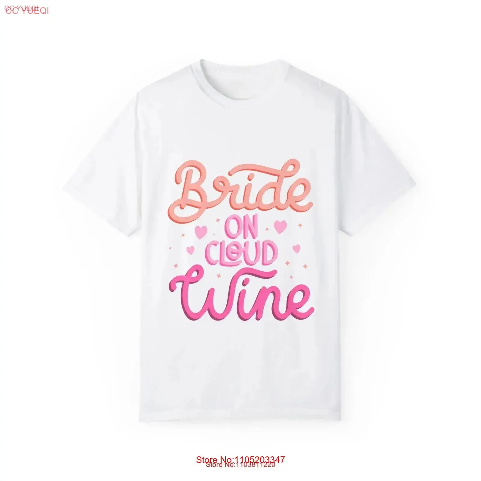 تي شيرت Bride on Cloud Wine مثالي للعرائس المحببة، ملابس كلاسيكية مغسولة وناعمة ومتعددة الاستخدامات للجنسين