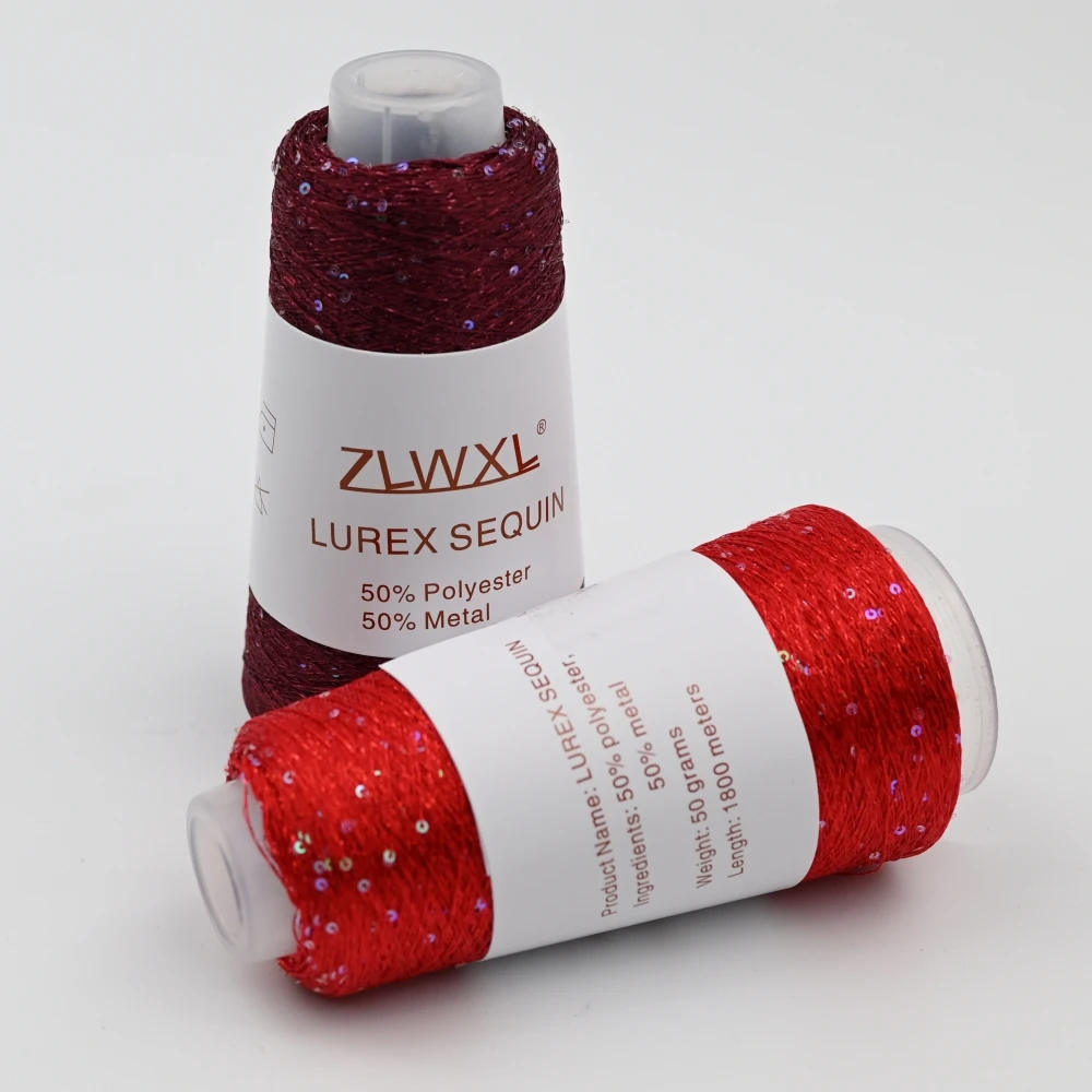 

НОВАЯ ткань люрекса из чистого серебра с блестками, золото, 50 г, металлическая пряжа для вязания для поделок, оптовая продажа