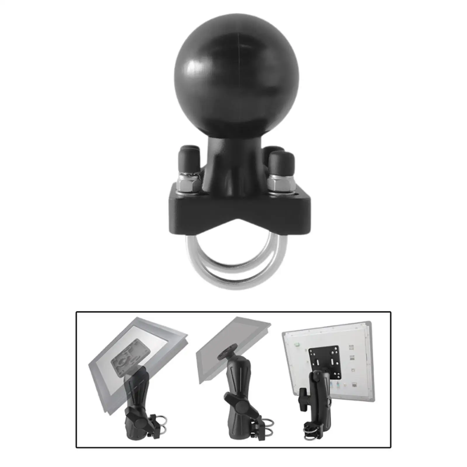 Adjustable Double U Bolt Ball Base Anti Rust Ball Mount for Industrial Navigation Computer Equipment
