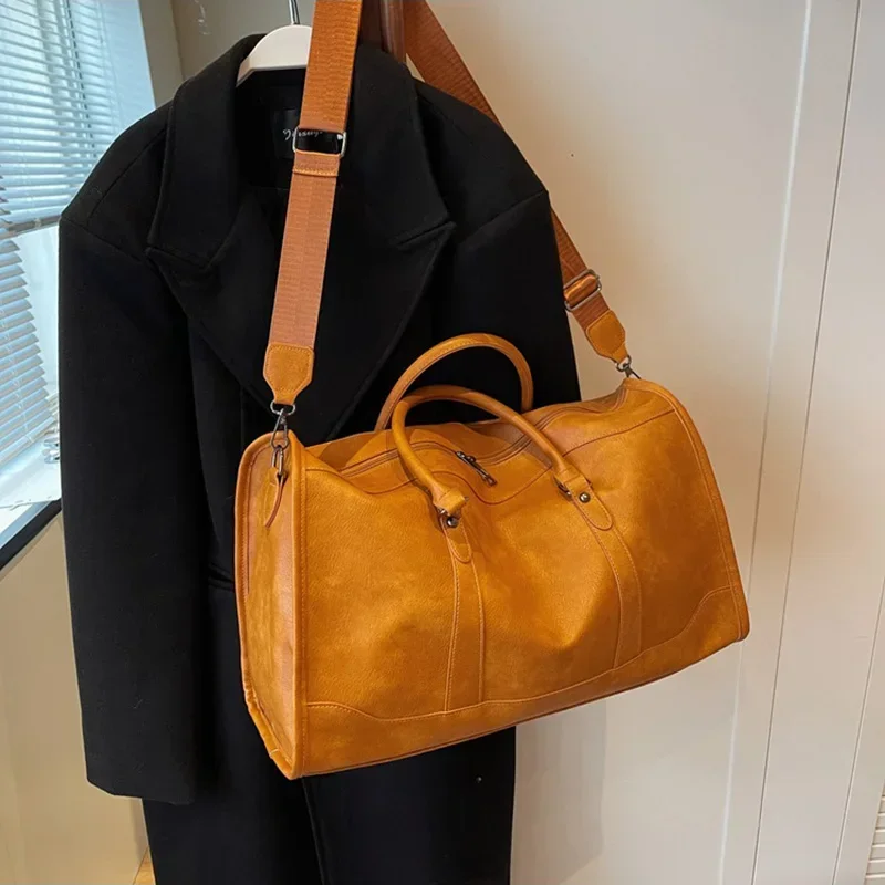 Sac de voyage grand format NamcheBarwa en cuir PU, sac de golf Boston, sac à bandoulière, sac de sport et de loisirs, valise de week-end, sac de voyage polochon