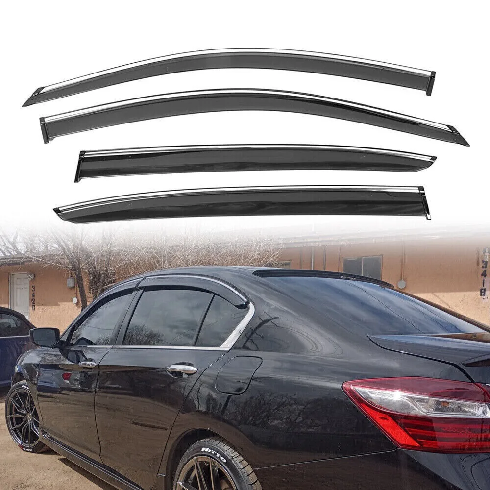 

Для Honda Accord 2013-2017: хромированные дефлекторы окон (ветровики) для защиты от дождя