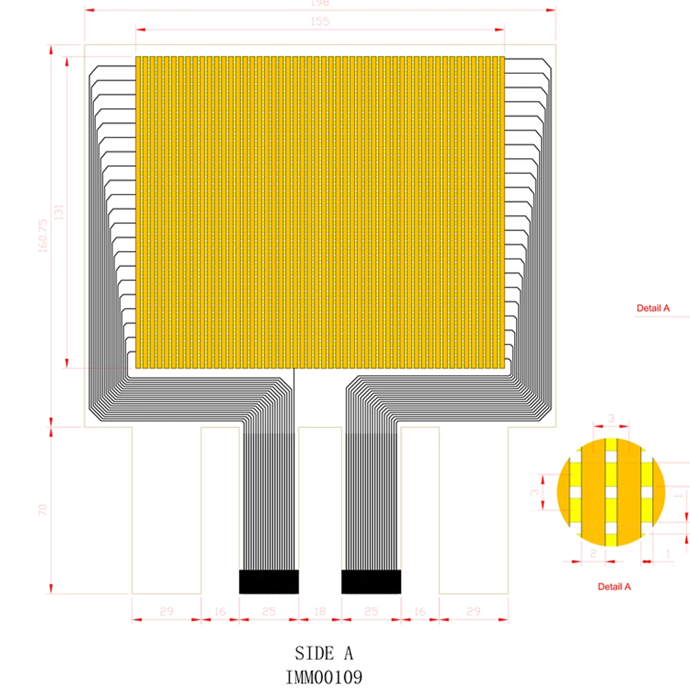 Taidacent Force Pressure Sensor Mat Piezo Resistive Matrix Flexible Pressure Sensor Thin Film Body Mapping Pressure Sensor