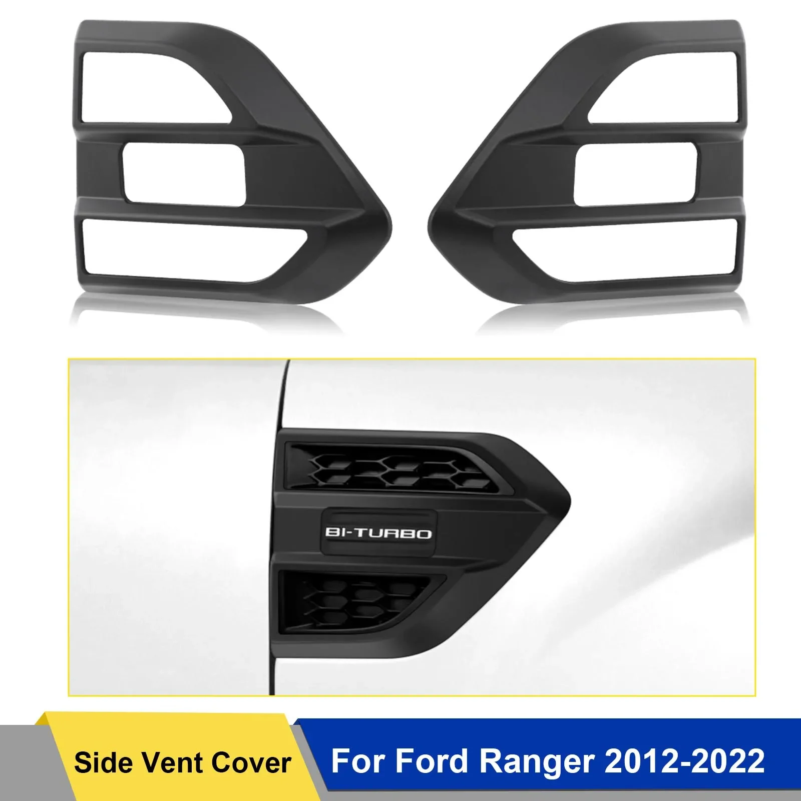 

Matte Black Door Side Vent Cover Trim Guard For Ford Ranger T7 T8 2015-2020 Wildtrak XLT XL XLS LIMITED SPORT Car Accessories