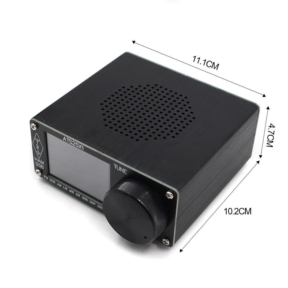 Uaktualnienie ATS-25X1 odbiornik radiowy Si4732 FM LW(MW SW) SSB + 2.4 Cal dotykowy LCD + antena biczowa + bateria + kabel USB + głośnik