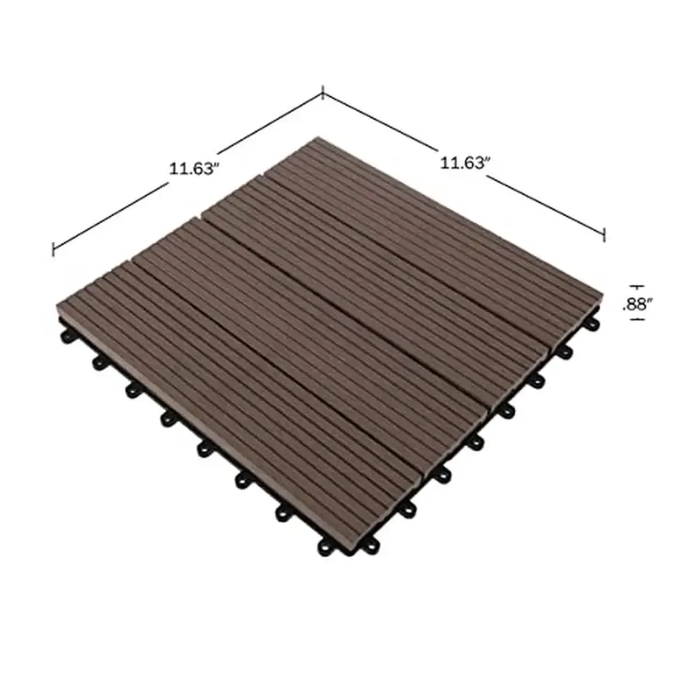 Interlocking Wood Composite Decking Tiles 30-Pack Weather-Resistant Outdoor Flooring Easy Installation Covers 29 Sq Ft Versatile