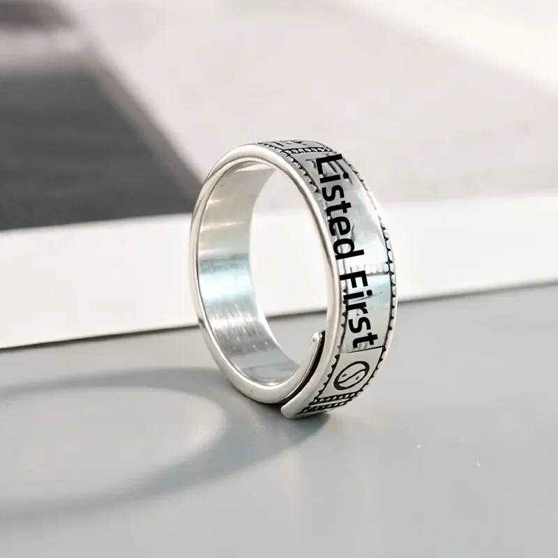 Soldiers And Fighters Arrayed Forward Nine Character Mantra Ring Male Cold Wind Taoist Opens Index Finger Ring For Men