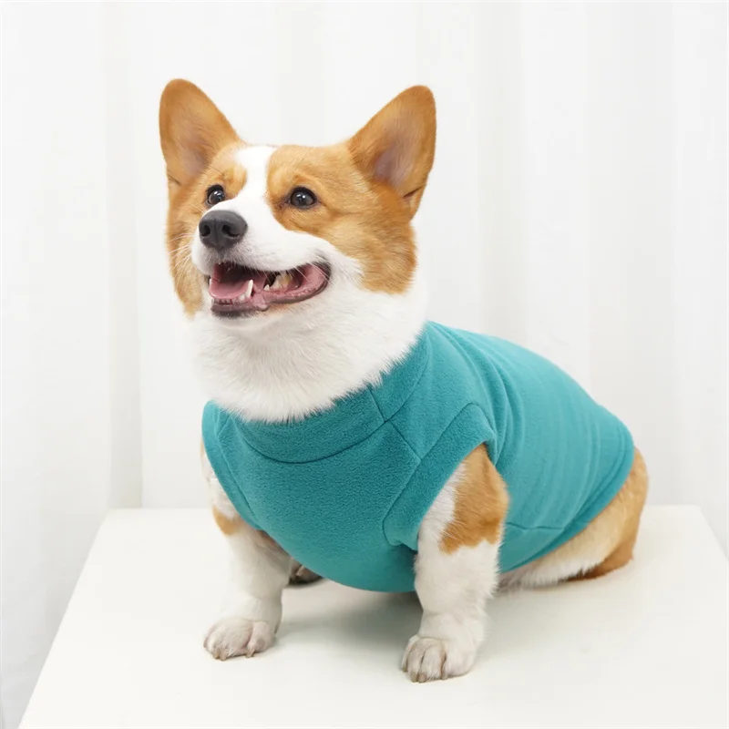 Warm Fleece Corgi Dog Hoodie Undercoat Winter Pet Clothes for Small Medium Dogs French Bulldog Terrier Pullover mascotas Sweater