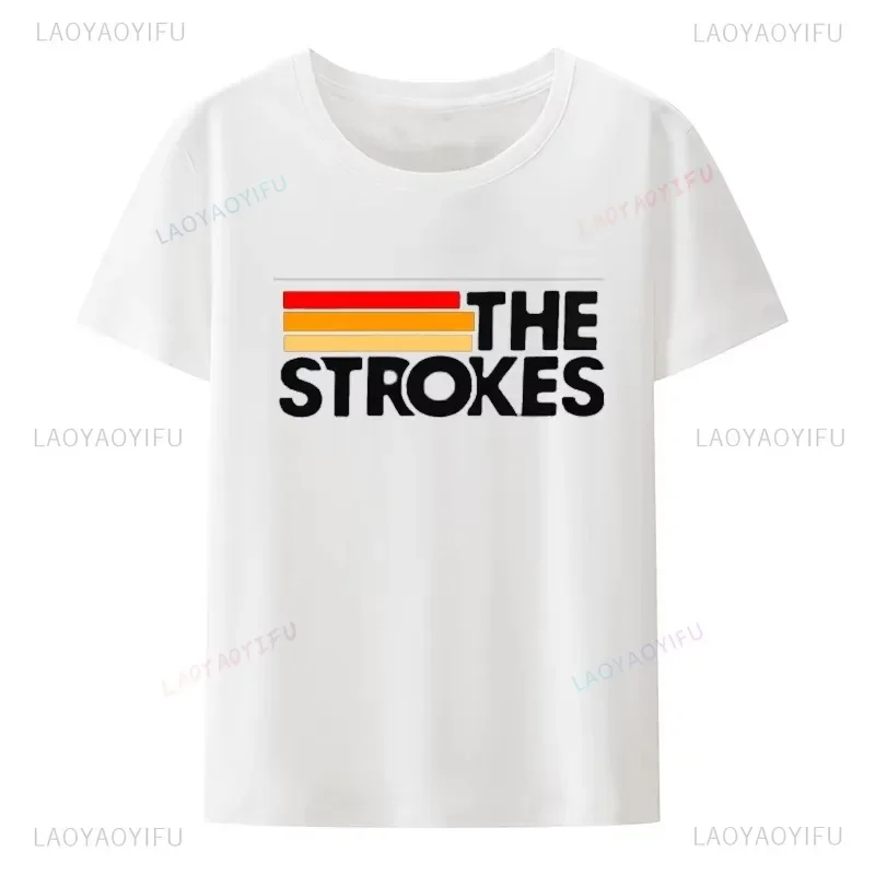 The Strokes Merch Casual T Shirt The Strokes Band Music Rock Slow Killer The Move on Fashion Cotton T-shirt Men Streetwear