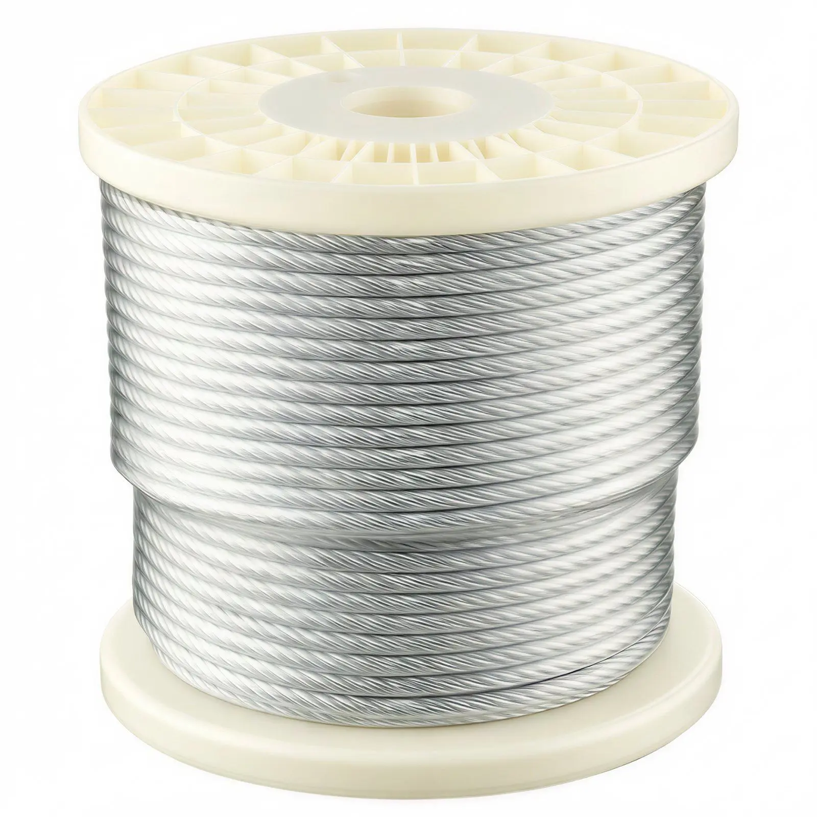 

Трос стальной оцинкованный 1/4 дюйма, длина 250 футов, с перчатками, прочность на разрыв 7000 фунтов, 7x19 прядей