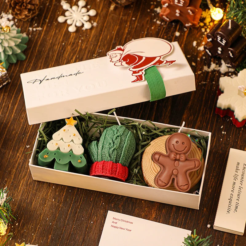 Wholesale Creative Handmade Scented Christmas Candles in Gift Boxes with Tree and Deer Shapes Perfect for Holiday Giving