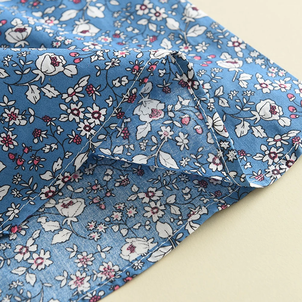 Melario Kleinkind Kinder Baby Mädchen Floral Blau Bluse T-shirt Hosen Sommer 2PCS Anzug Infant Mädchen Kleidung 2-6 jahre Neue Mädchen Outfits – Detail 15