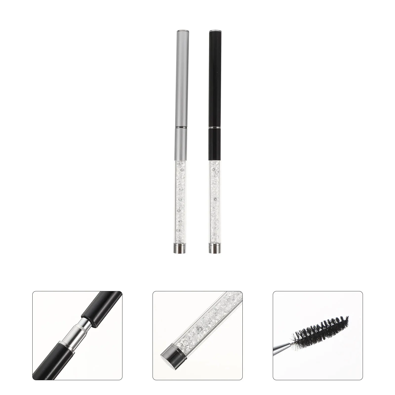 

2pcs Eyelash Brush Lightweight Portable for Salon Travel Makeup Practice Tools Supplies Lash Comb Eyebrow Mascara