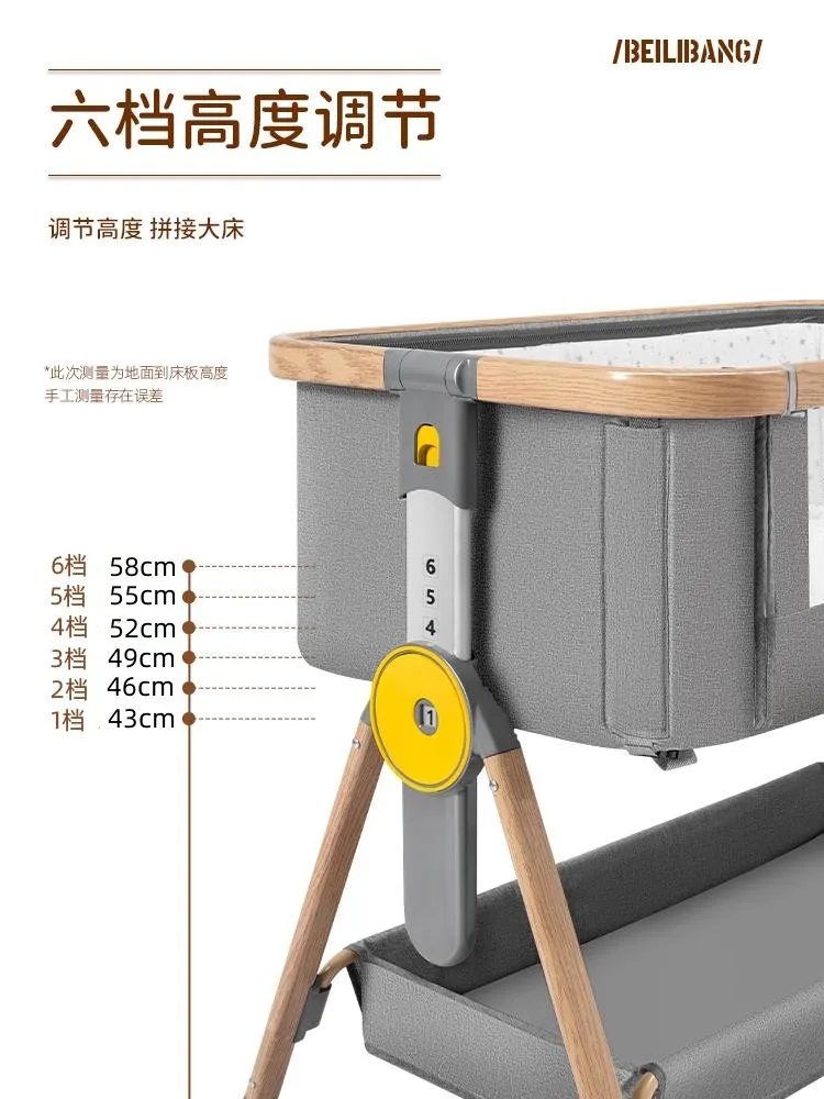 Cuna portátil multifuncional para bebé, Cama grande de empalme, cuna para recién nacido, cama pequeña biomimética