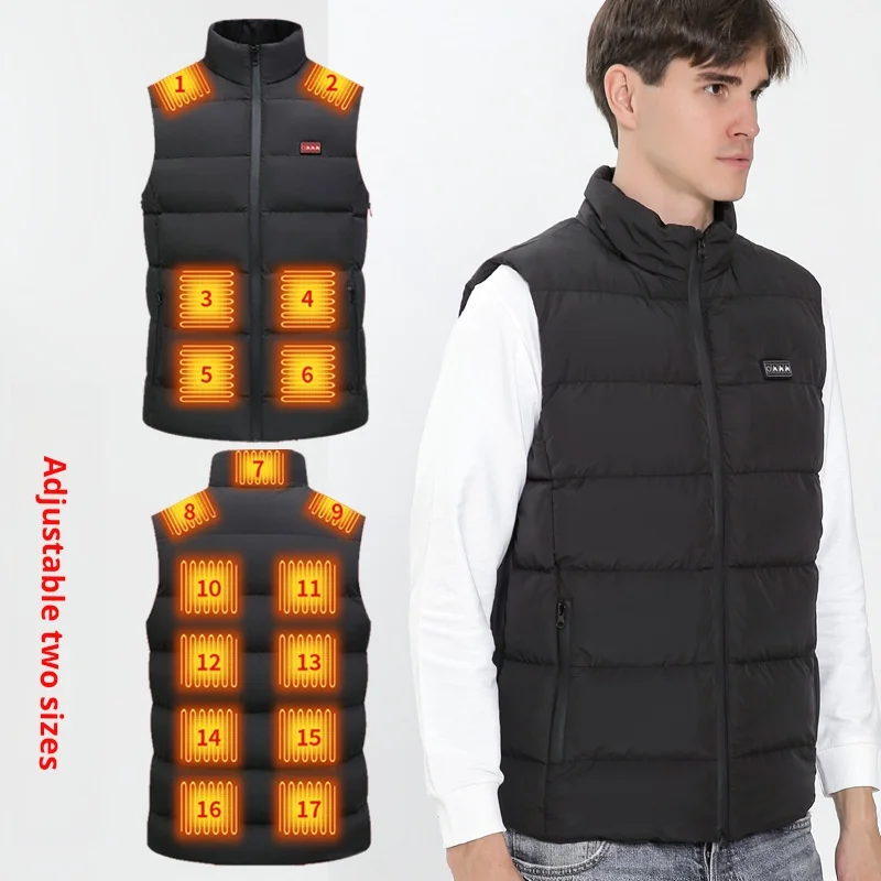 Adjustable size smart heating suit self-heating vest chargingusbheating vest couple electric heating vest thickened tide