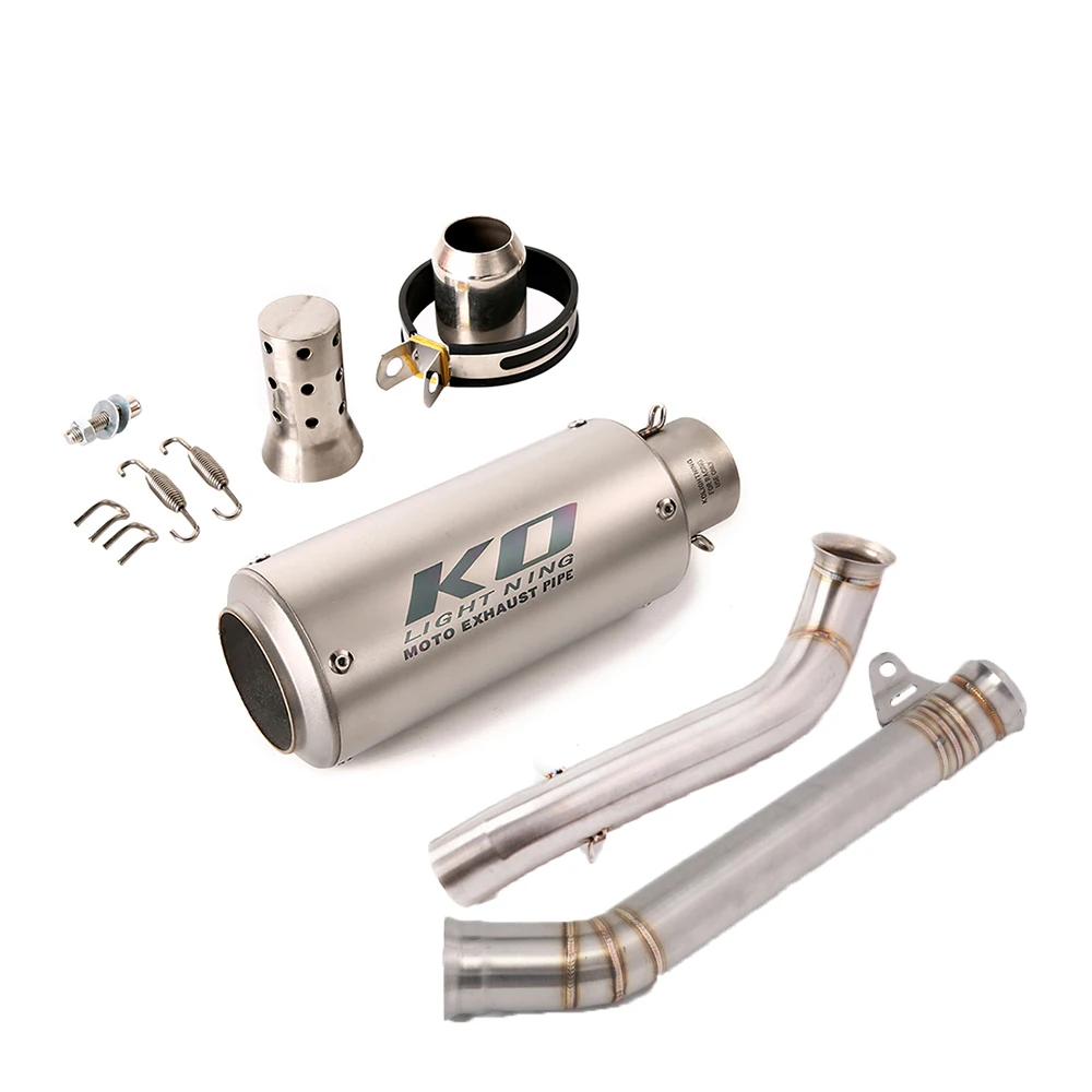

51MM Motorcycle Exhaust Modified Mid Link Pipe Muffler Stainless Steel Slip On For Super Duke 690 2012-2018