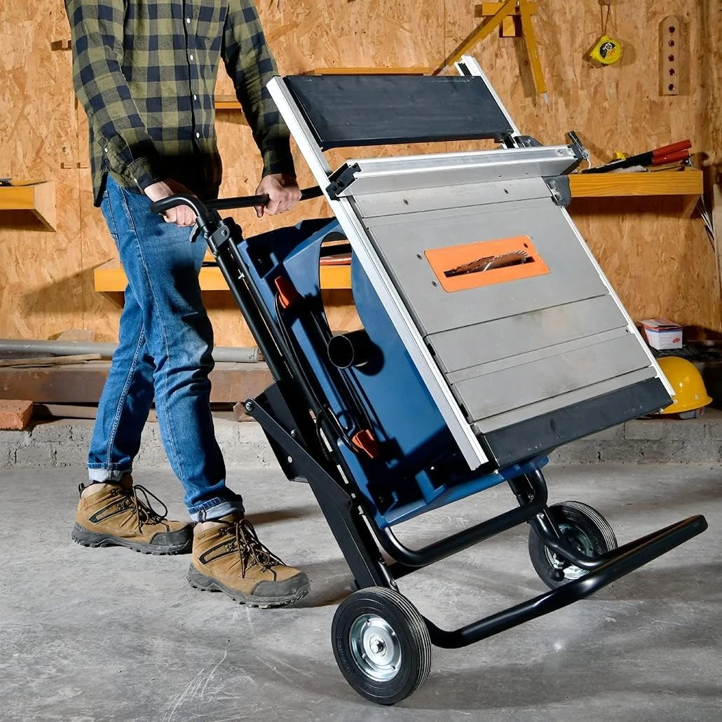 Портативная настольная пила ZZH, грузоподъемность 330 фунтов, складной настольный пильный столик с 8-дюймовыми колесами, сверхмощная конструкция