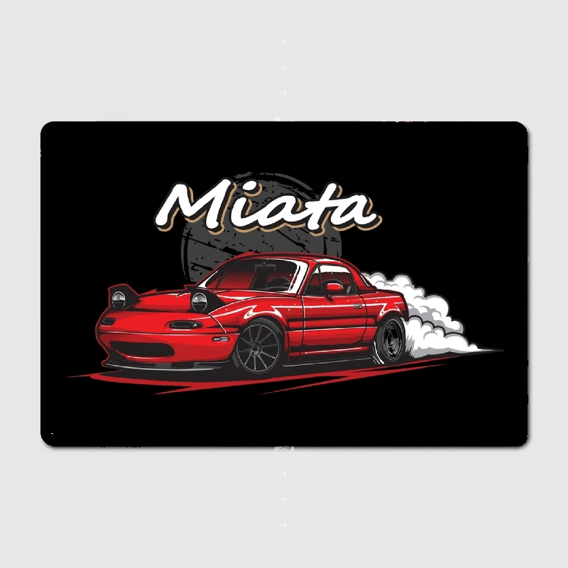 Red MX5 Miata Poster Metal Plaque Poster Club Home Bar Cave Classic Plaques Tin Sign Posters Room Wall Decor