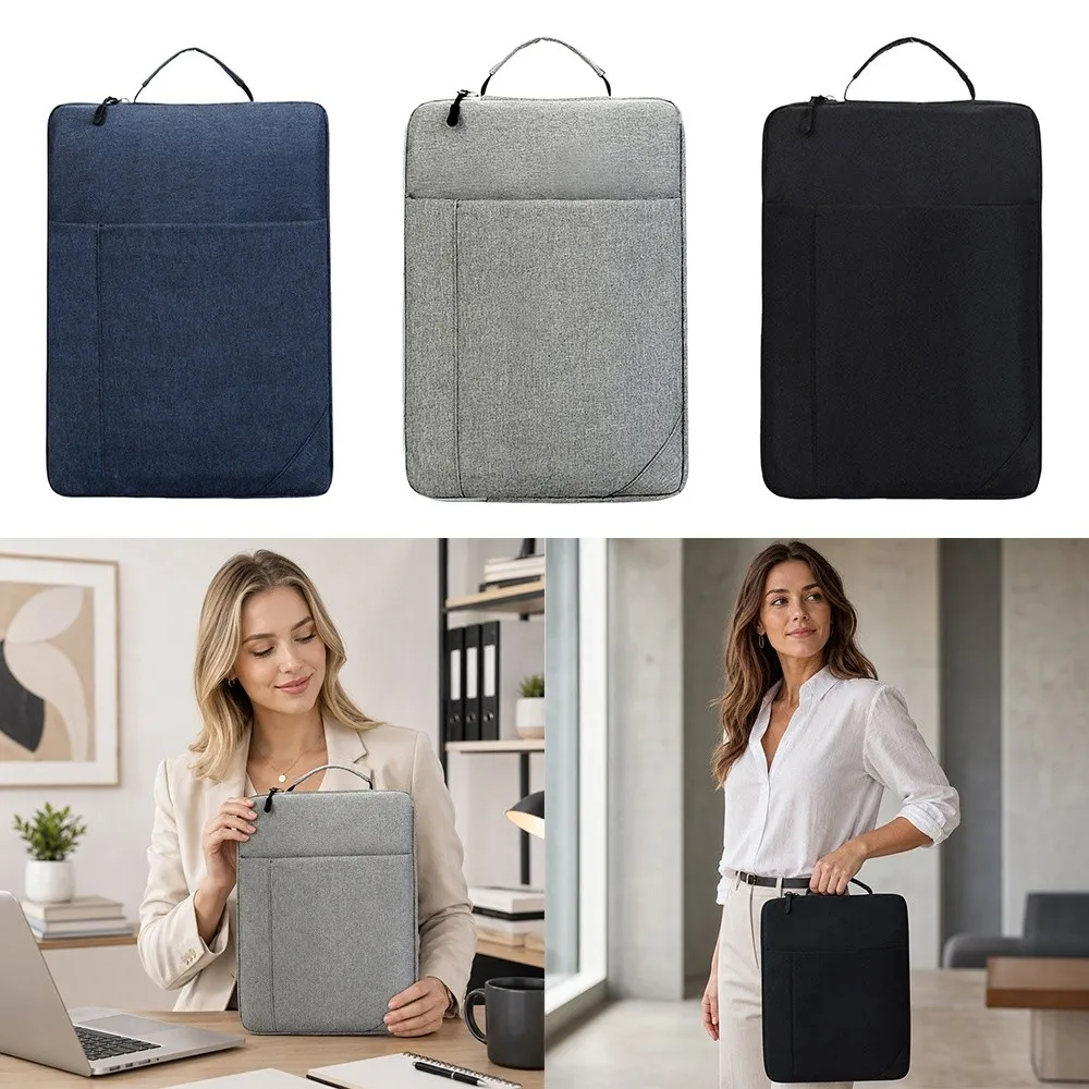 11 13 15 inch Oxford Cloth Laptop Bag Vertical Multiple Pockets Laptop Handbag Waterproof Wear-resistant Business Briefcase Bag