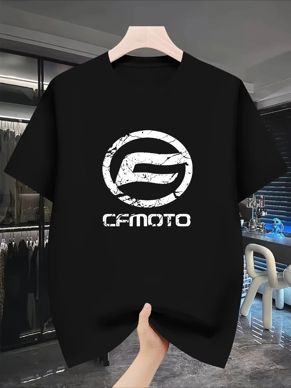 

2025 Cfmoto Motorcycle T-shirt Men Women T-shirts Retro High Quality Short Sleeve Brand T-shirt Summer Tops Hip Hop Streetwear T