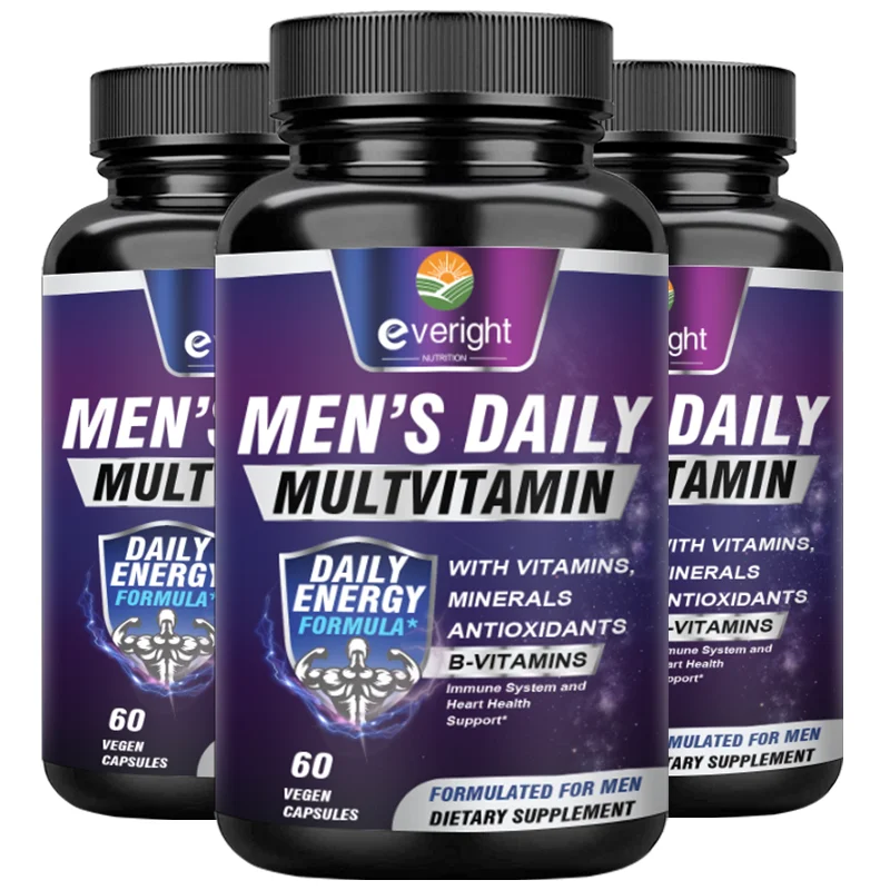 Multivitamin for Men Supplement, Immune System Health Support, with Vitamin A, B12, C & D, Daily Nutritional Support, Non-GMO