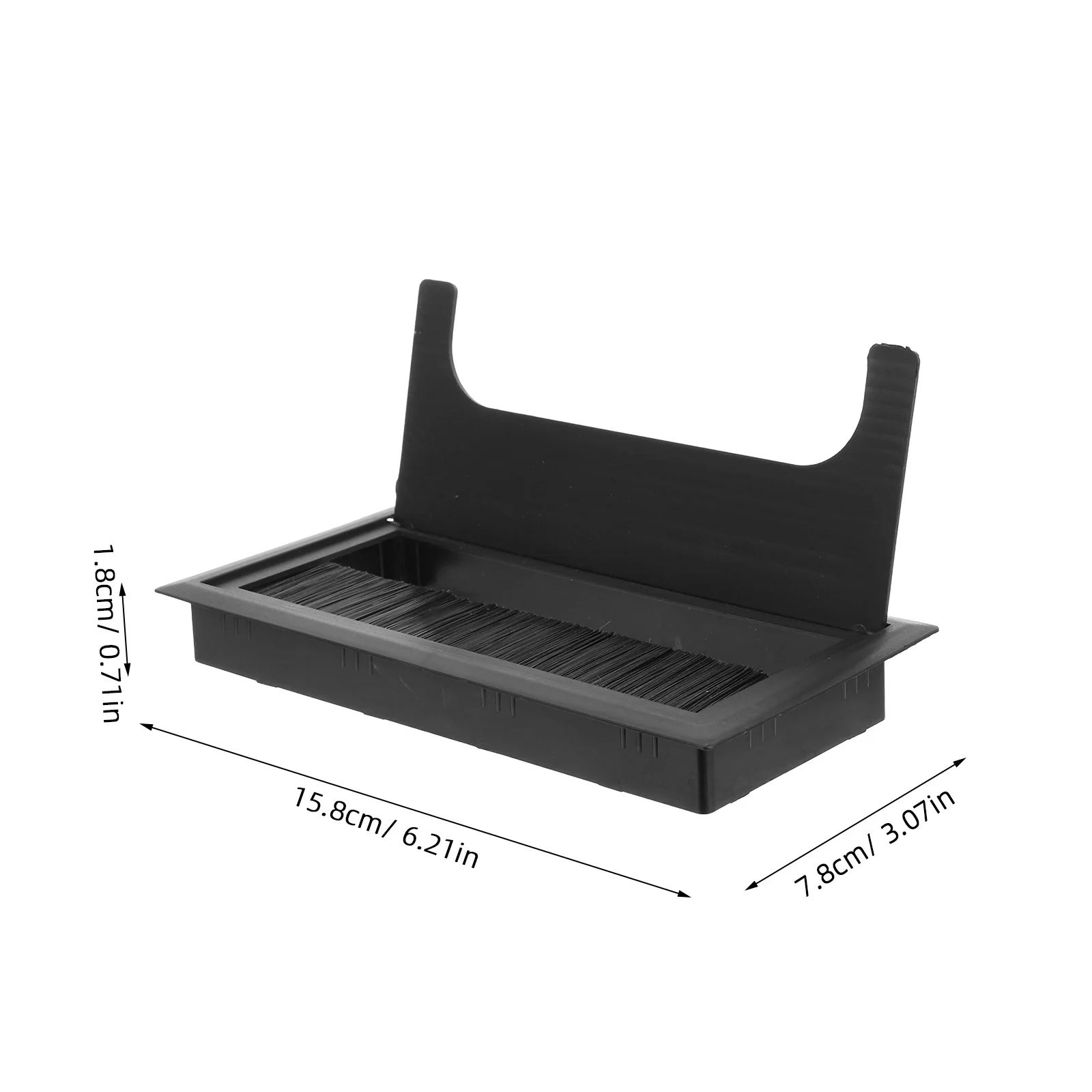 4 pçs de plástico preto mesa grommet caixa escova cabo buraco capa escritório fio gestão poeira livre espaço trabalho mesa fio buraco capa