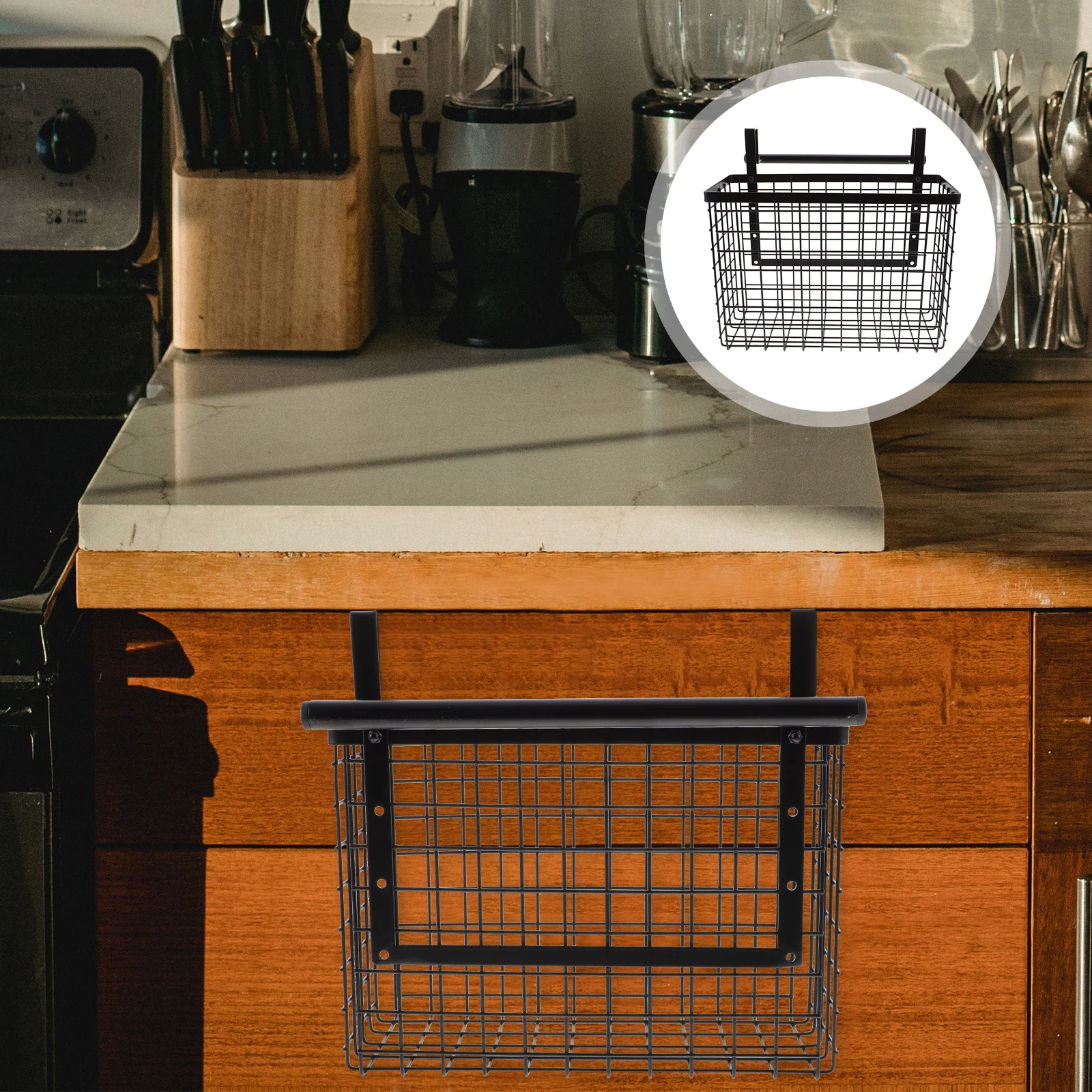 

Cabinet Door Hanging Basket Strong Carbon Steel Kitchen Organizer Storage Shelf Multi-Use Vegetable Storage Holder Rustproof