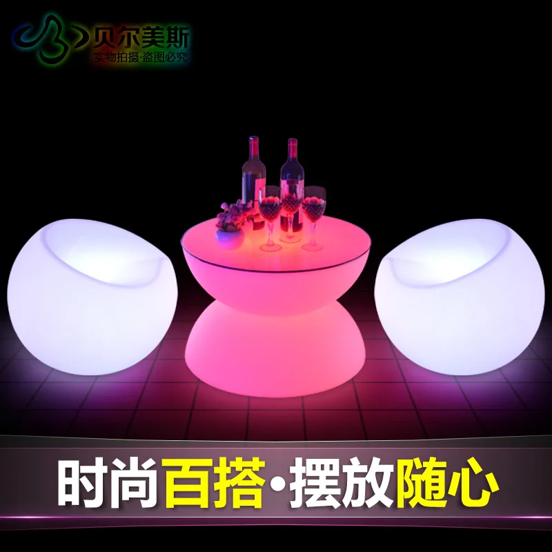 Direct sales LED illuminated coffee table, fashionable living room, illuminated chair, stool, European style bar table, counter