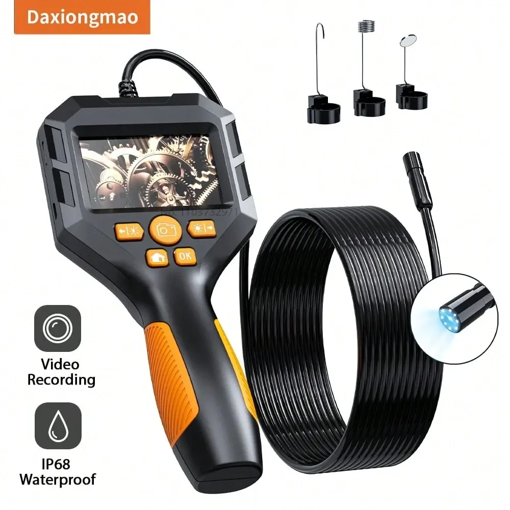 

2.8 LCD Endoscope Camera With Light Industrial Inspection Borescope HD 1080P Handheld For Checking Car Sewer
