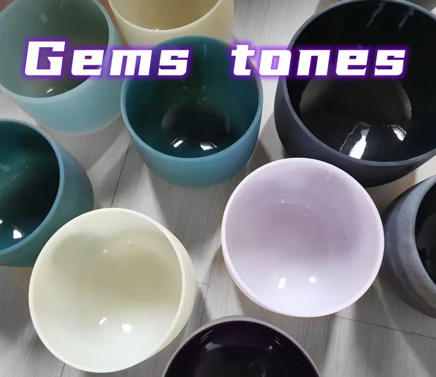 

Hye-eun 9/10inch Sound Bath Singing Bowls Gemstone Fusion Crystal Singing Bowl with for Meditation Sound Healing