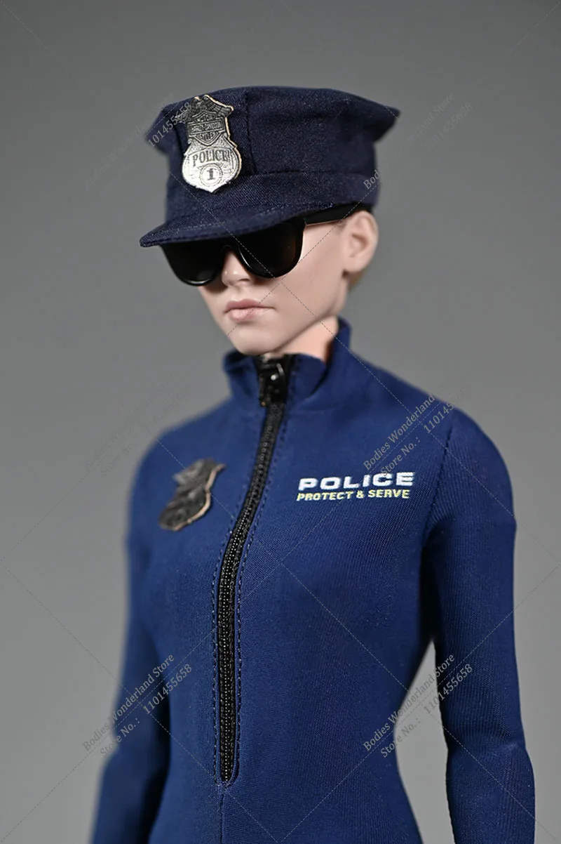 1/6 مقياس تأثيري ضابط الشرطة النسائية قطعة واحدة ضيقة ملابس السباحة حزام قبعة اكسسوارات ل 12 بوصة عمل الشكل دمية #4