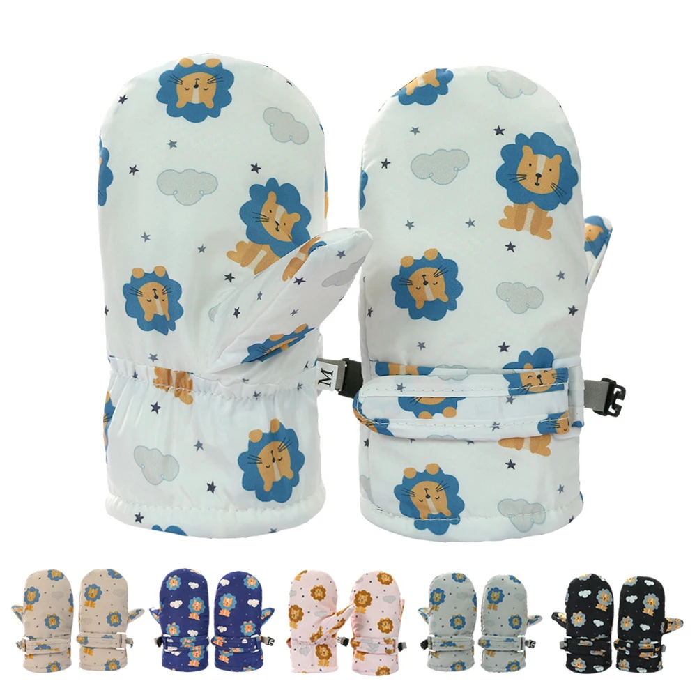 Cartoon Children's Winter Mittens Skiing Thicken Warm Kids Gloves for Girls Boys Accessories Baby Winter Gloves 2-10Y
