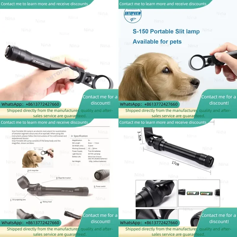 SHTOPVIEW Portable Slit Lamp Microscope Handheld Slit Lamp S150 Available Pets
