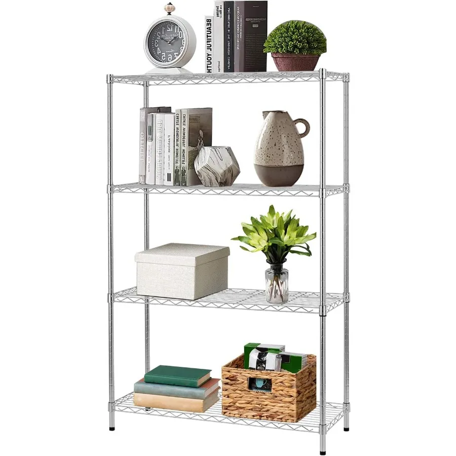 

14 D×36 W×54 H Commercial Wire Shelving Unit Metal Shelf with 4 Tier Adjustable Layer Rack Strong Steel for Restaurant Garage P