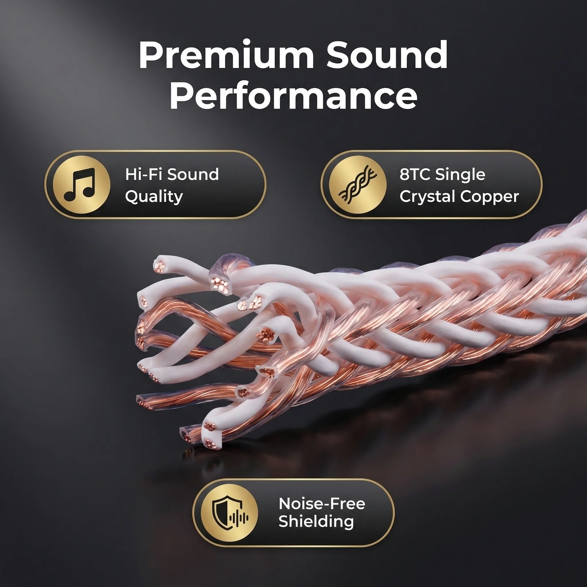 Aouyade Pair 8TC OCC copper HIFI Speaker Cablehifi audio Audiophile loudspeaker Cable with rhodium plated banana connectors