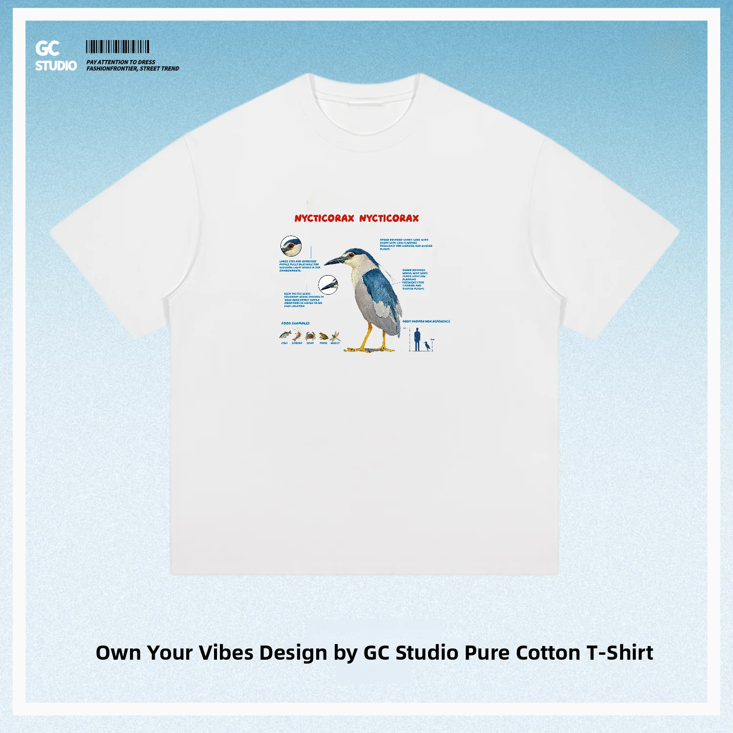 Cotton Summer New Loose Version Parrot Print Dissection Picture T-Shirt Breathable And Skin-friendly Short Sleeve round Neck