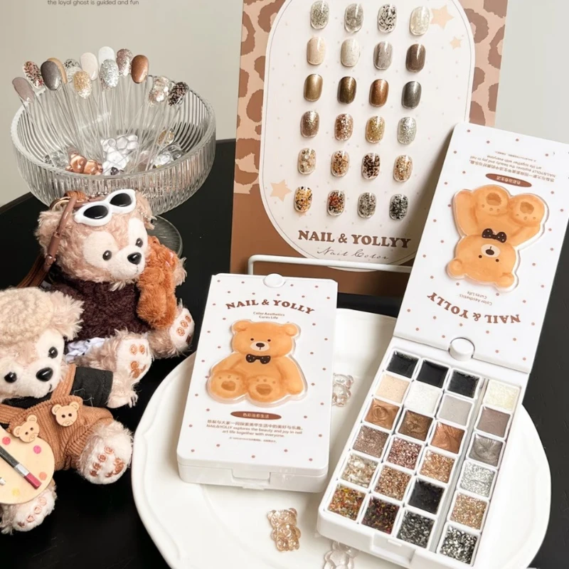 24Colors Autumn Winter Nail Art Materials Glitter Gel Nail Polish UV LED Soak Off Gel Varnishes Manicure Material Gel Palette