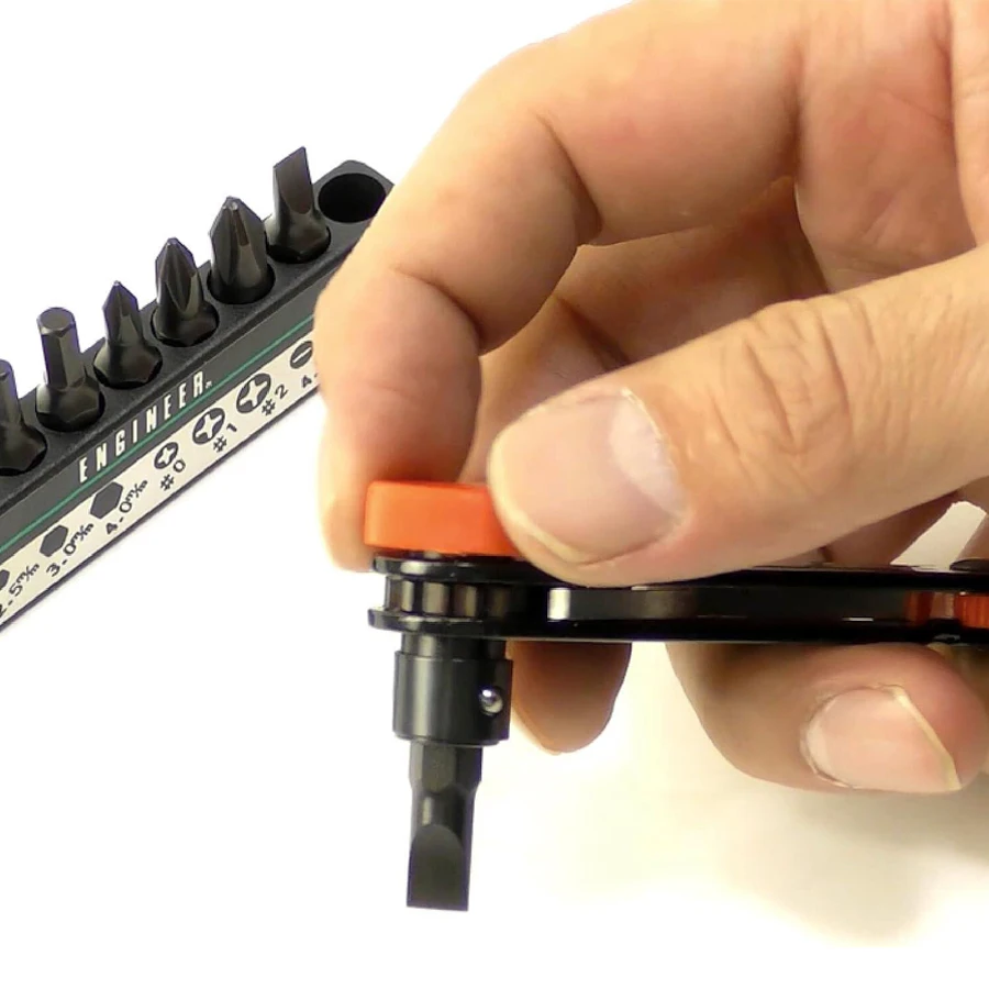 Набор компактных отверток с храповым механизмом ENGINEER с битами для работы в узком стиле, набор гаечных ключей с ручкой быстрого вращения, бит DR-05