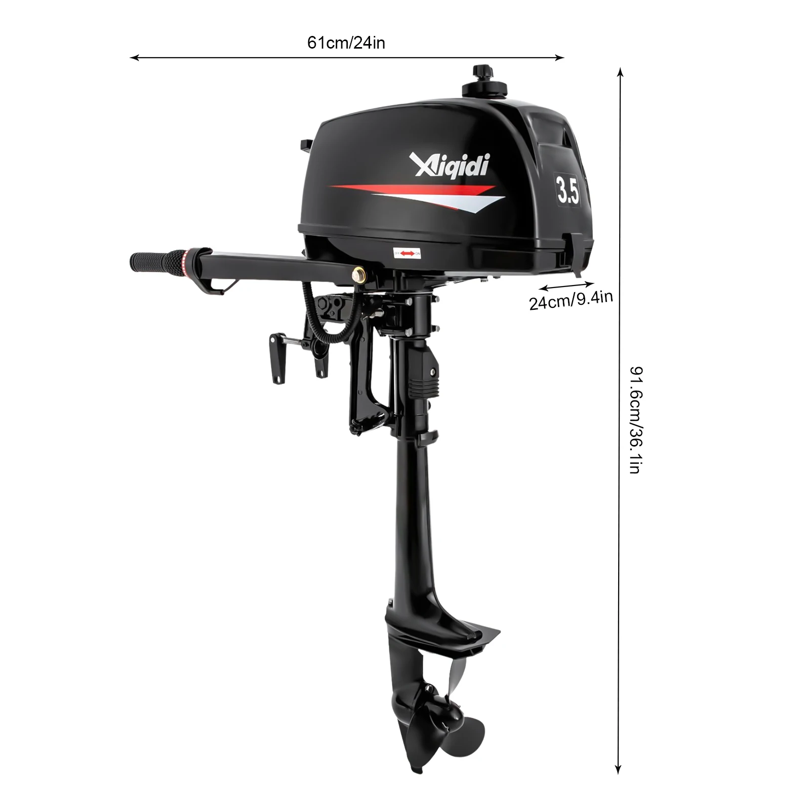 AIQIDI 2500W 2 Stroke 3.5 HP Outboard Engine Motor Fishing Boat Motor 4500r/min