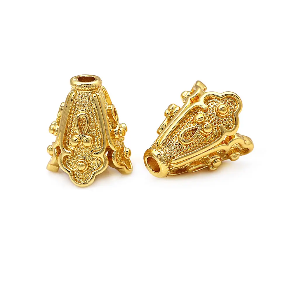10PCS 18K Gold Color Brass Tree Leaf Leaves Beads Caps High Quality Diy Jewelry Making Necklace Earrings Accessories for Women