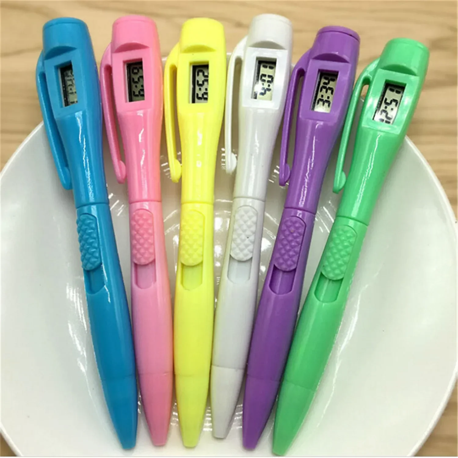 6pcs/lot Blue ink school Electronics Clock Ballpoint Pen Special Purpose Ball Pen Electronic Watch Test Pen Student Work Office